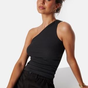 Pieces Pcruka One Shoulder Top Black XS