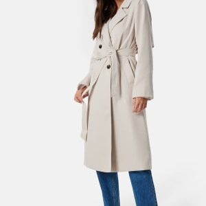 Pieces Pcscarlett LS trenchcoat Silver Gray S