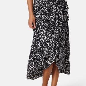 Pieces Pctala Wrap Skirt Black AOP Dot XS