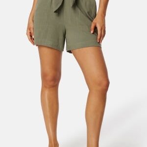 Pieces Pcvinsty HW Linen Shorts Deep Lichen Green M