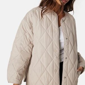 Pieces Pcstella Quilted Jacket Silver Grey M