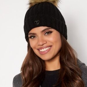 ROCKANDBLUE Pom Pom Hat Black/Natural Onesize