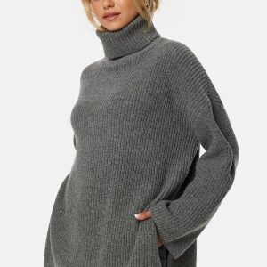 SELECTED FEMME Mary LS Long Knit Roll Neck Light Grey Melange S