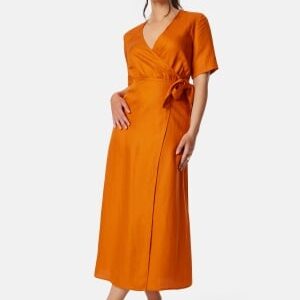 SELECTED FEMME Slfallesandra Ankle Wrap Dress Orange red 36