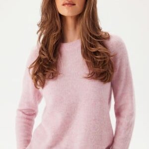 SELECTED FEMME Slflulu LS Knit O-Neck Bleached Mauve Detail:MELANGE L