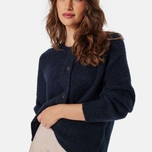 SELECTED FEMME Slflulu LS knit short cardigan Dark Sapphire Detail:MELANGE L