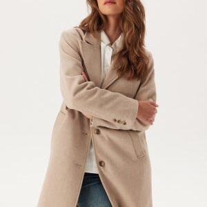 SELECTED FEMME Slfnew Alma Wool Coat Noos Sandshell/Melange 42