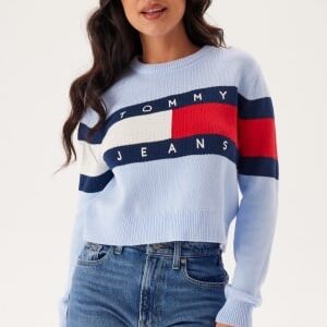 TOMMY JEANS Tjw Center Flag Sweater  C3q Sweet Blue S