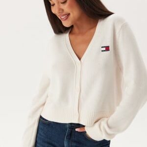 TOMMY JEANS Tjw Essential Badge Cardigan YBH Ancient White M