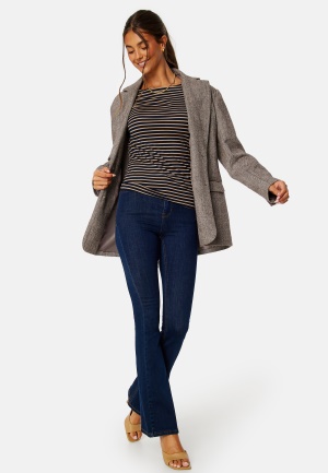 VERO MODA Fiona LS Boatneck Top Navy Blazer Stripes: XS