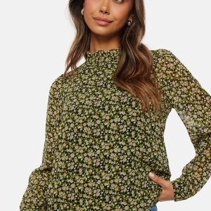 VERO MODA Holly Vica LS Frill Top Vibrant Green AOP:Vi XS