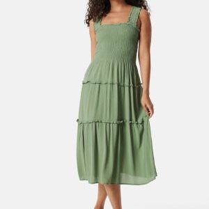 VERO MODA Menny SL Smock Calf Dress Hedge Green L