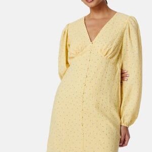 VERO MODA Vmamanda LS V-Neck short dress Yellow/Patterned XS