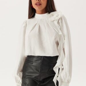 VERO MODA Vmbailey Ls Frill Top Wvn Snow White S