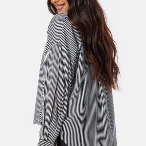 VERO MODA Vmbumpy L/S Oversize Shirt Wvn Snow White/ Night Sky XS