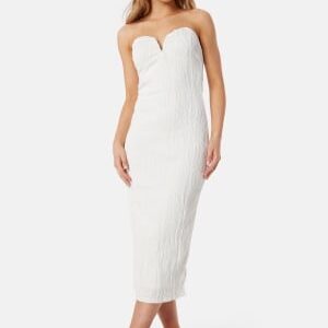 VERO MODA Vmcora tube wavy calf dress bride Blanc De Blanc L