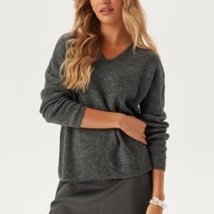 VERO MODA Vmcrewlefile V-Neck Pullover Medium Grey Melange S