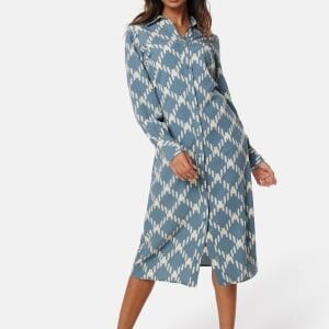 VERO MODA Vmginas betine LS calf dress Coronet Blue AOP:Bet M