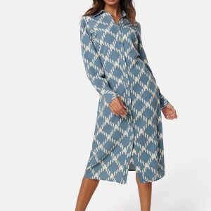 VERO MODA Vmginas betine LS calf dress Coronet Blue AOP:Bet XS