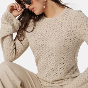 VERO MODA Vmiberia LS O-Neck knit top Oatmeal XS