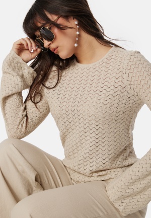 VERO MODA Vmiberia LS O-Neck knit top Oatmeal XS