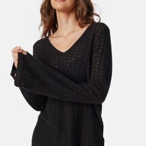 VERO MODA Vmiberia Ls V-neck Long Knit B Black S