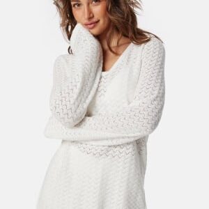 VERO MODA Vmiberia Ls V-neck Long Knit B Snow White S