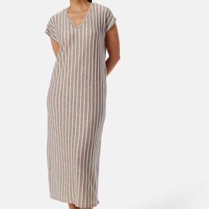 VERO MODA Vmlana Ss V-neck Calf Dress Jrs Moon rock/Snow White XS