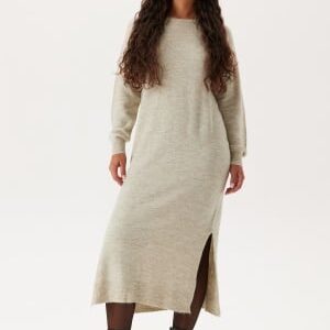 VERO MODA Vmlefile Ls Boatneck Calf Dress Birch Detail:w Melange XS