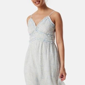 VERO MODA Vmsmilla singlet V frill dress White/Blue/Floral M