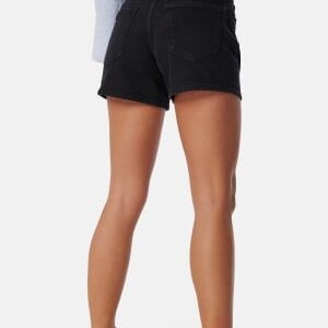 VERO MODA Vmtess mid rise short denim shorts Black Denim L