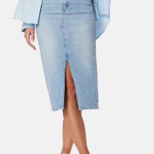 VERO MODA Vmveri High Rise calf denim skirt Light Blue Denim XS