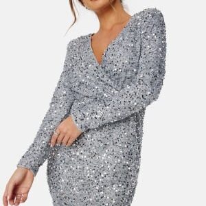 VILA Cava Sequin Dress Silver 40