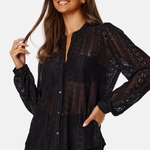 VILA Vichikka Lace L/S Shirt Black XS