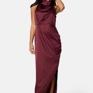 VILA Ellie S/L Midi Wrinkle Dress Burgundy 40