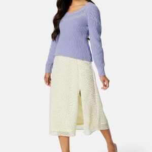 VILA Emmy Sweetheart L/S Knit Top Sweet Lavender S