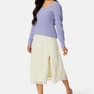 VILA Emmy Sweetheart L/S Knit Top Sweet Lavender XS