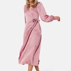 VILA Vienna Ravenna L/S Ankle Wrap Dress Pink 36