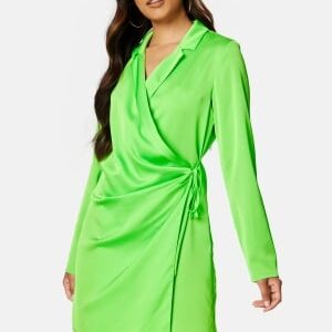 VILA Johanna Wrap Short Dress Jade Lime 38