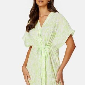 VILA Limia Maya S/S Midi Dress Lettuce Green AOP:Ma 42