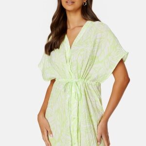 VILA Limia Maya S/S Midi Dress Lettuce Green AOP:Ma 40