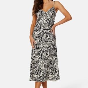 VILA Limia Maya Strap Dress Birch AOP:Maya black 40