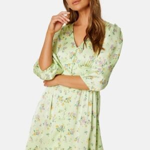 VILA Louis 3/4 Midi Dress Hemlock AOP:FLOWERS 36