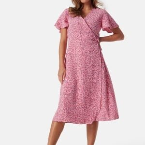 VILA Vilovie S/S Wrap Midi Dress Sweet Lavender AOP:ALINI 36