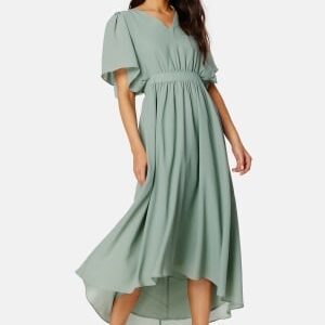 VILA Mirage 2/4 V-Neck Ankle Dress Green Milieu 38