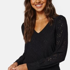 VILA Paulina V-Neck L/S Top Black XS