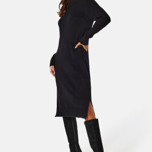 VILA Ril Crew Neck Midi Dress Black S