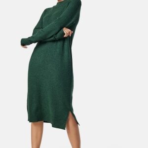 VILA Ril Crew Neck Midi Dress Pineneedle/Dark Melange S