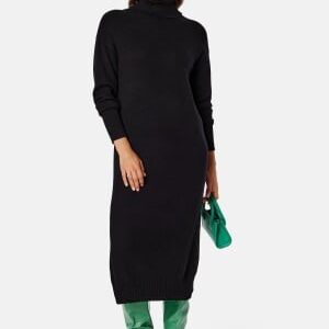 VILA Rill Roll Neck L/S Midi Dress Black XS