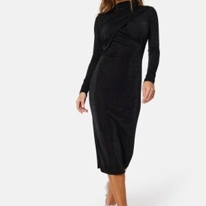 VILA Verona Funnel Neck Mid Dress Black XS